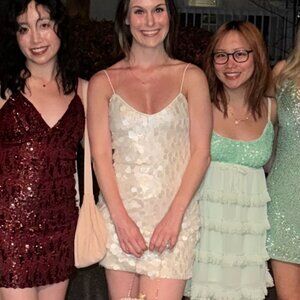 Meshki White Sequin Bridal Dress